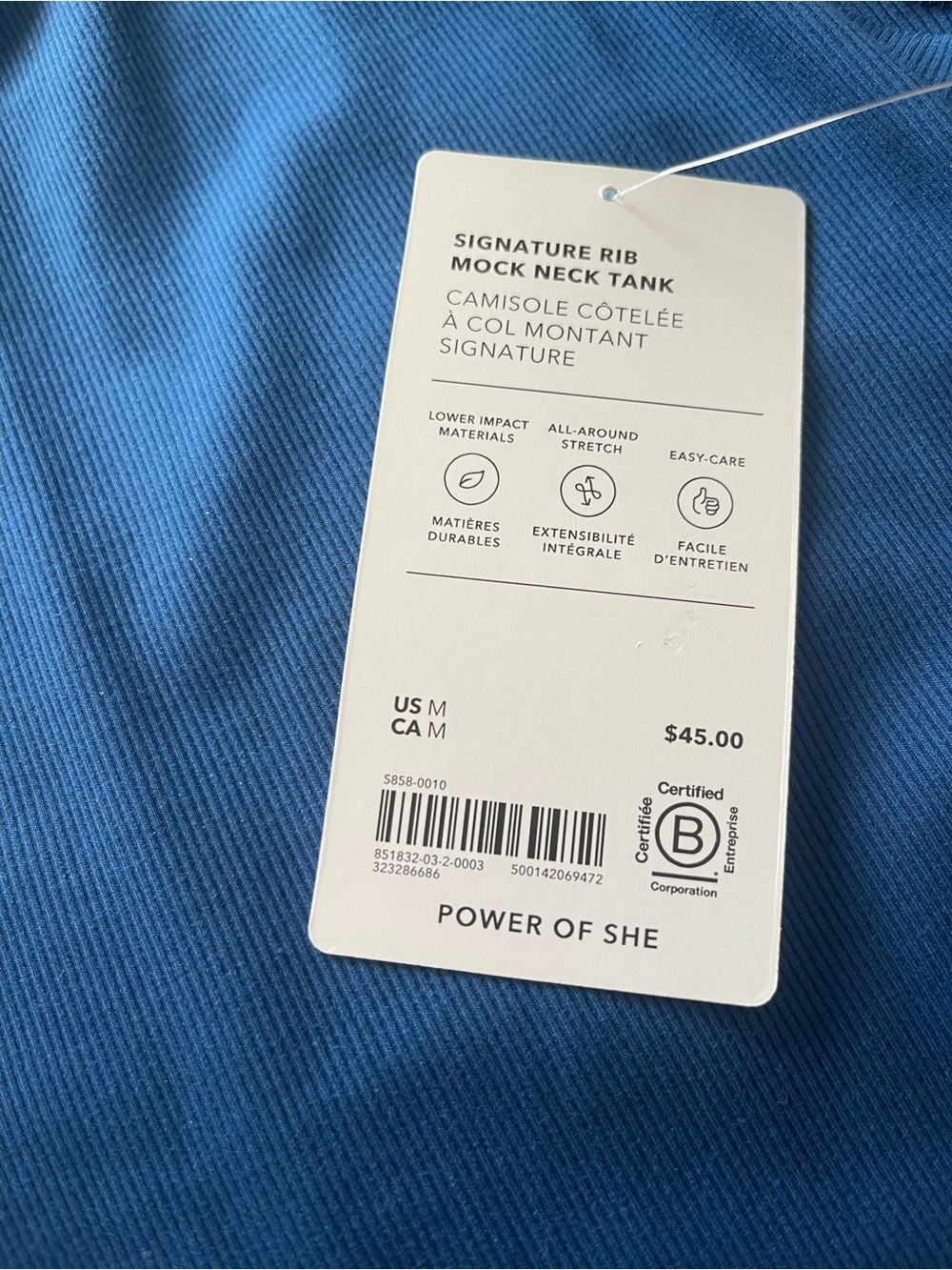 NWT Signature Rib Mock Neck Tank - Picture 3 of 3